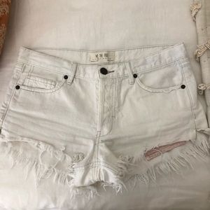 Free People White Denim Shorts
